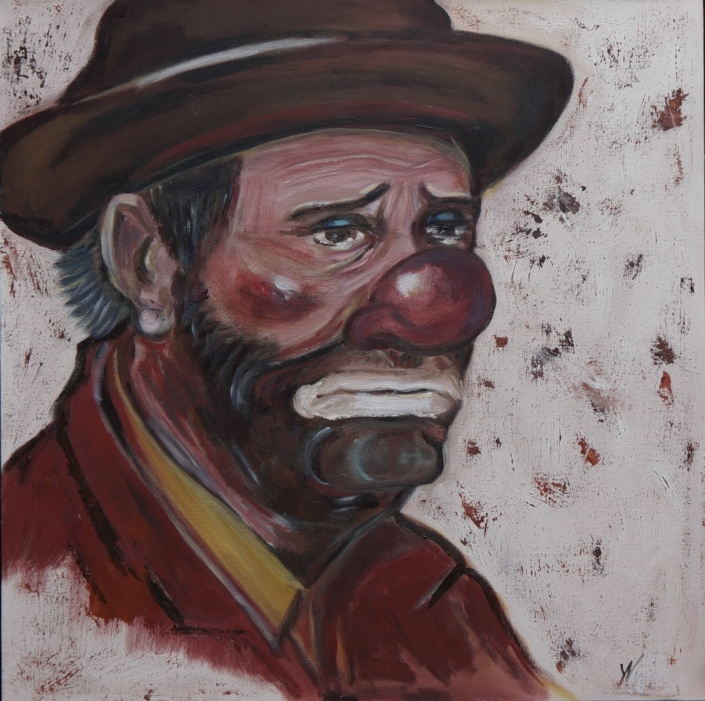 Emmet Kelly 60x60 cm.