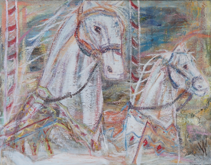 Karrusel heste 70x90 cm.